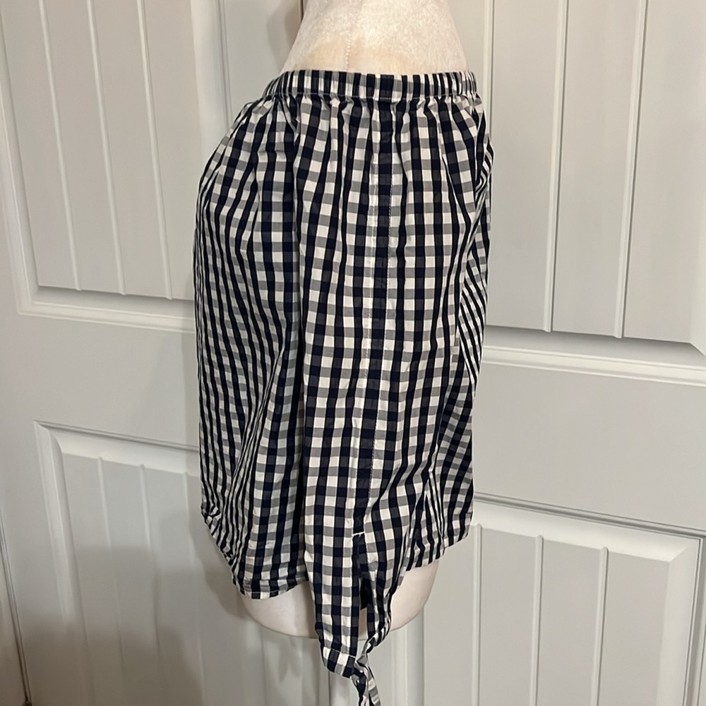 VINEYARD VINES Women’s Off The Shoulder size 6 long sleeve gingham top - Picture 4 of 7